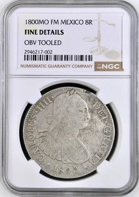 MEXICO 1800 MO FM 8 REALE  NGC Fine Details Obv Tooled - Image 1 of 4
