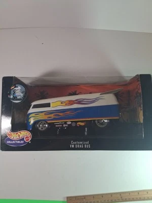 Autobús de arrastre VW personalizado Hot Wheels Collectibles escala 1:18 nuevo en caja. Foto 1 de 4
