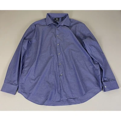 Calvin Klein Slim Fit Stretch Dress Shirt Men's Size 2XL Blue Checkered Plaid - Image 1 of 4