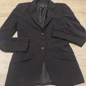 BCBGMaxazria Women’s Black Blazer Small Two Buttons Shoulder Pads Basic Office - Picture 1 of 6