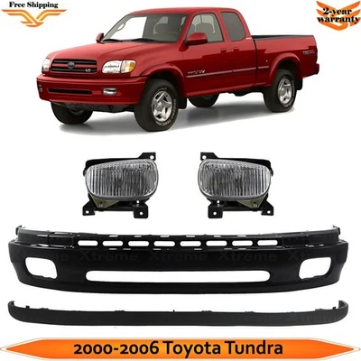Front Bumper Paintable & Fog Lights Kit For 2000-2006 Toyota Tundra Base SR5 Foto 1 de 4