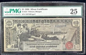 FR 224 1896 $1 Silver Certificate Educational Note PMG VF25 - Picture 1 of 4