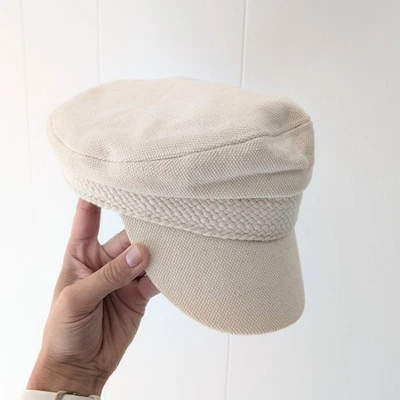 Gorra Rodebjer Crema Marfil Lona Newsboy 100% Algodón Ala Tejida Sombrero  Foto 1 de 4
