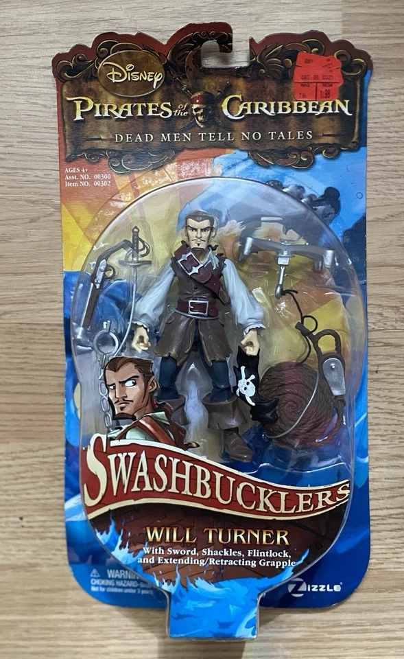 RARE 2008 Zizzle Disney Pirates of The Caribbean 4.5” Swashbucklers Will Turner