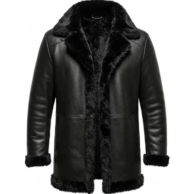 Men’s Jordan Craig Denali Shearling Faux Fur Jacket Black Warm Winter Coat 2025 - Image 1 of 4