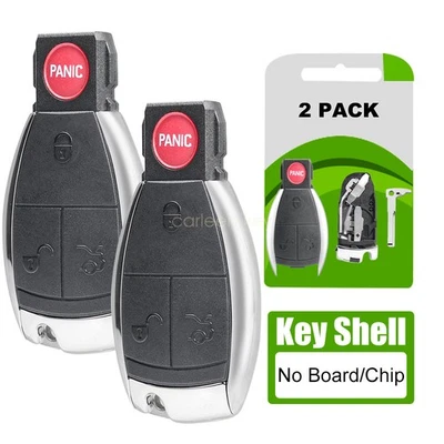2 Piezas Para Mercedes Benz E C R S CL GL SLK ML Coche Control Remoto Llavero Carcasa 4 Botones Foto 1 de 4