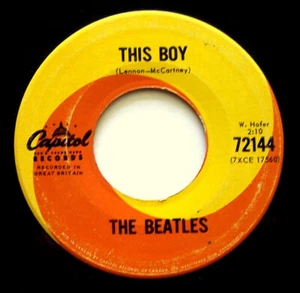 1964 BEATLES - Capitol Canada 45 rpm - 7" vinyl THIS BOY - ALL MY LOVING - Mint - Foto 1 di 2