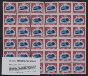 FORGERY - Werner's FORGERY/REPLICA - 1918 - 24-cent airmail , Inverted Jenny - Bild 1 von 1