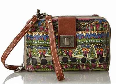 NWT Sakroots SMALL Smartphone Wristlet Crossbody Charcoal One World SHP INTL - Image 1 of 4