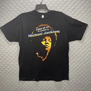 Camiseta Michael Jackson Talla XL Y2K 2009 This Is It 50 London O2 Negra Nueva - Imagen 1 de 7