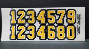 New Pittsburgh Penguins NHL Pro Stock Gold Hockey Helmet Decals Number Sheet - Picture 1 of 8