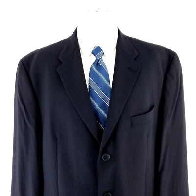 Ralph Lauren Wool 3 Button Blazer 46L Blue Solid - Image 1 of 4