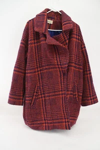 Jolt Womens Reb Plaid Houndstooth Peacoat Size XL - Picture 1 of 6