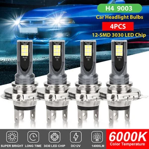 4PCS H4 9003 HB2 LED Headlight Bulbs Kit High Low Beam 28000LM 6000K Super White - Picture 1 of 9