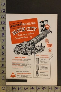 1954 TOY AD PLAYSET BUILDING CONSTRUCTION BRICK TOWN PLASTIC BLOCK CITY TE85 - Picture 1 of 1