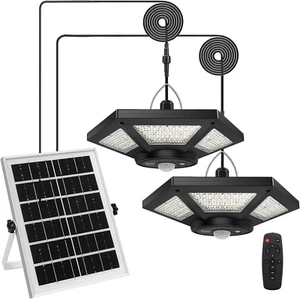 Solar Shed Light Solar Pendant Light Indoor Outdoor Work in Daytime with Remote  - Picture 1 of 12