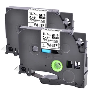 2x Compatible Brother HSe-231 Cartouche 11.7mm gaine thermorétractable blanc - Photo 1/5