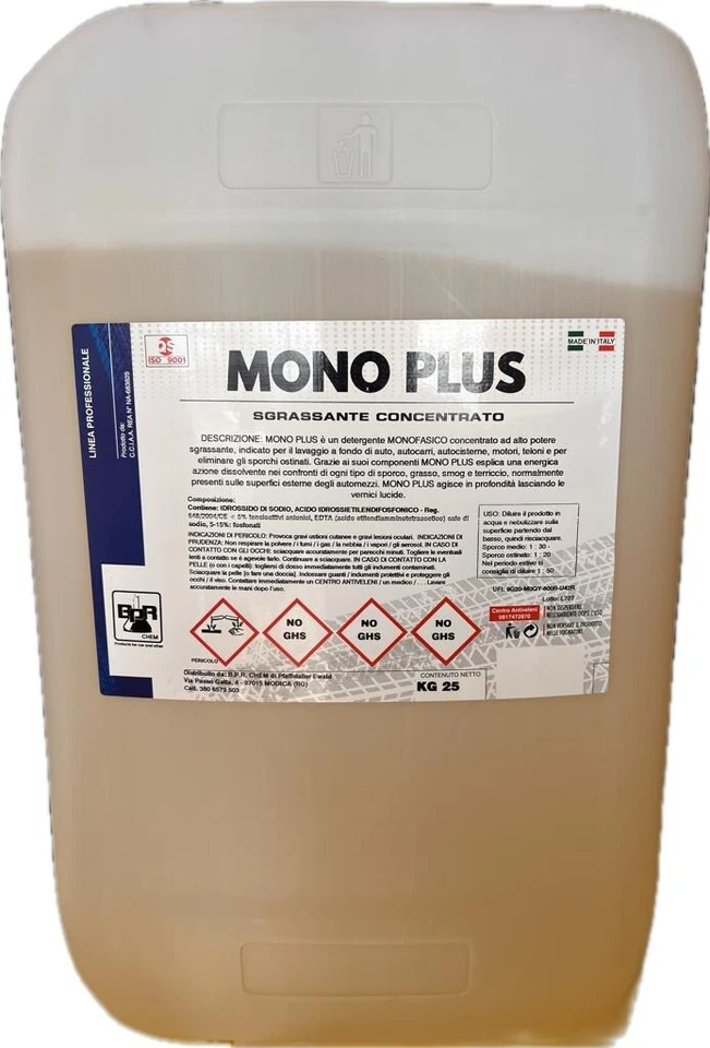 SGRASSANTE MONOCOMPONENTE MONOFASICO CONCENTRATO B.P.R. CHEM MONOPLUS 25 KG