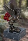 Bronzefigur Pegasus Bronze Marmor Skulptur Pferd mit Flgel Mythologie Figur 