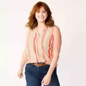 Sonoma V- Neck Tank Top Size XL NWT Blouse Top Sleeveless X-Large - Picture 1 of 1