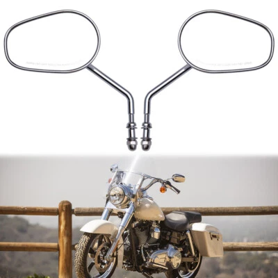 Espejos retrovisores cónicos de vástago largo para motocicleta Harley Davidson Dyna Street Glide V-Rod Foto 1 de 4