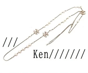CHANEL Collar Colgante Gargantilla Cadena AUTÉNTICO De Colección 125cm Oro Rosa COCO CC F/S - Imagen 1 de 12