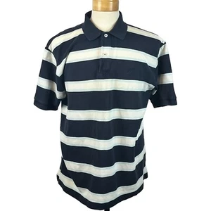 Nautica Men's Blue White Striped Short Sleeve Point Collar Polo Size Extra Large - Picture 1 of 24
