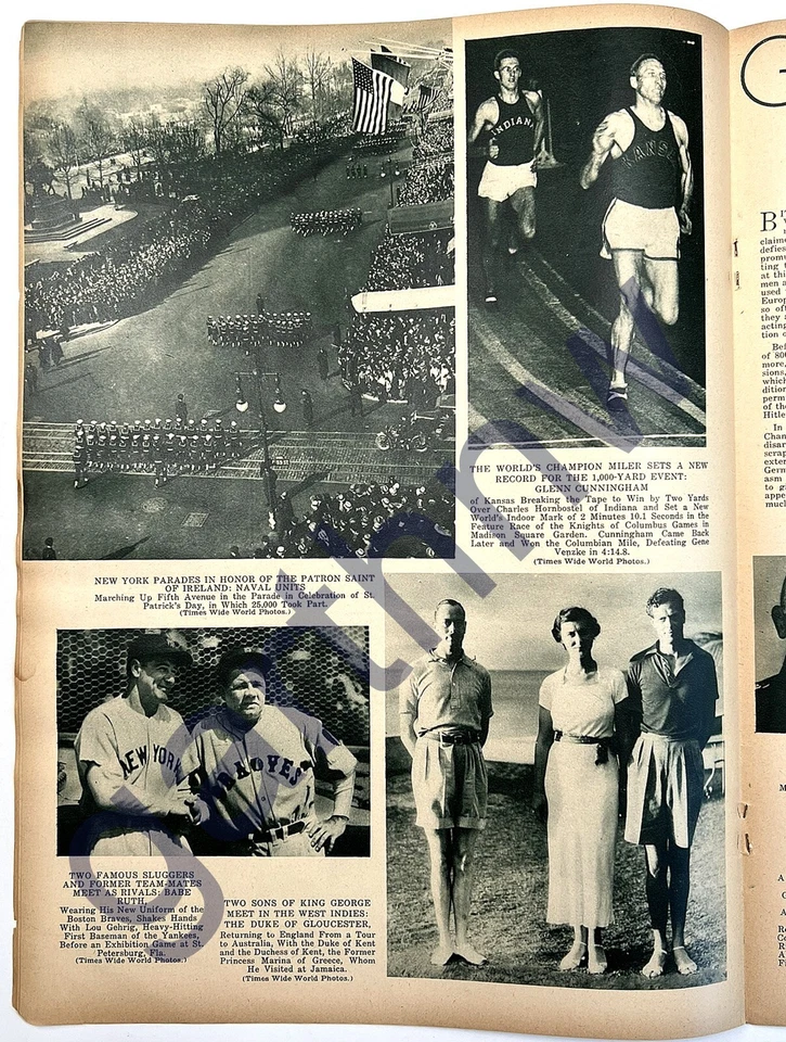 БЭЙБ РУТ 1935 как БОСТОН ХРАБРЫЙ с LOU GEHRIG NEW YORK YANKEES ФОТО ФУНКЦИЯ - Изображение 1 из 1