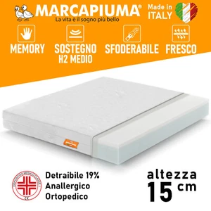 MATERASSO IN MEMORY SFODERABILE 15 cm SUNRISE ORTOPEDICO Antiacaro Marcapiuma