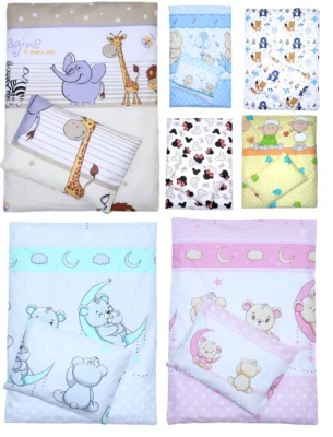 2 - 4tlg Kinderwagenset Baby Bettwäsche für Kinderwagen Bezüge Decke Kissen - Bild 1 von 3