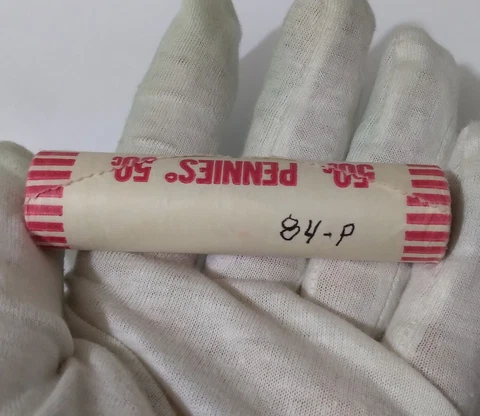 1984-P Lincoln Memorial Cent BU Original Bank Roll(H/T) Cover