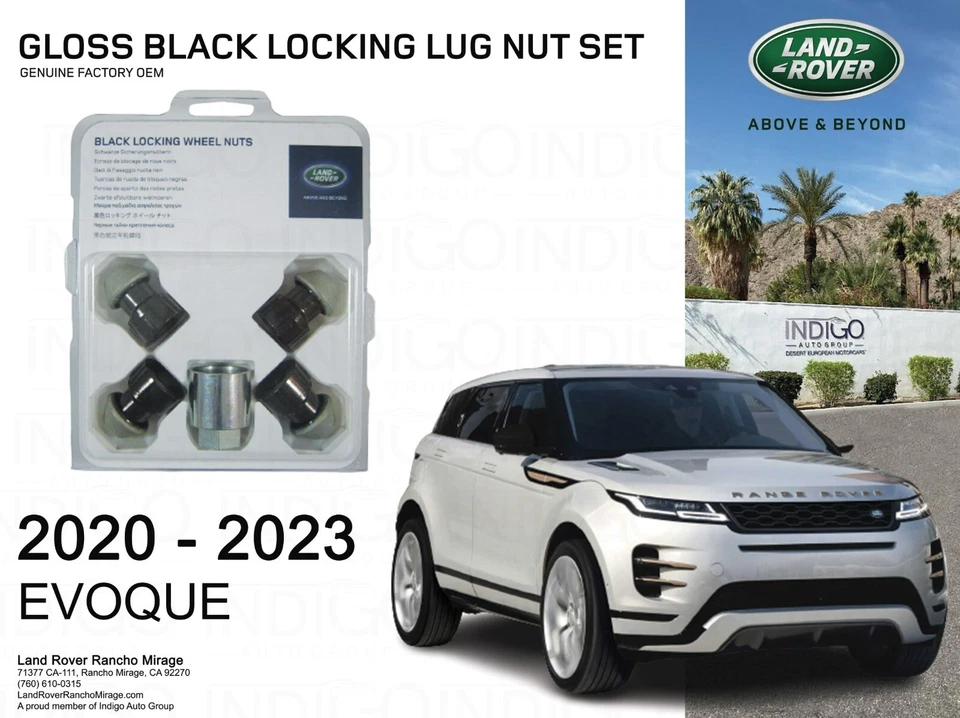 Range Rover EVOQUE глянцевая черная отделка блокировка колеса зажимные гайки комплект подлинный новый - Изображение 1 из 1