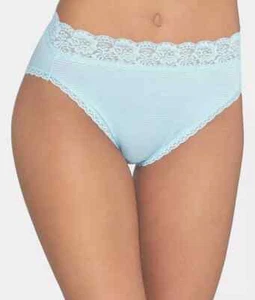 Women's Vanity Fair Flattering Lace Hi-Cut Panty 13280 Summerrain Sz.7/L - Picture 1 of 12