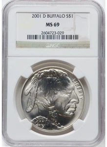 2001-D $1 Buffalo MS69 NGC - Picture 1 of 2