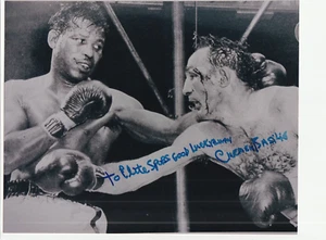 SUGAR RAY ROBINSON-CARMEN BASILIO AUTOGRAPHED PHOTO ANGELO DUNDEE ESTATE - Bild 1 von 1