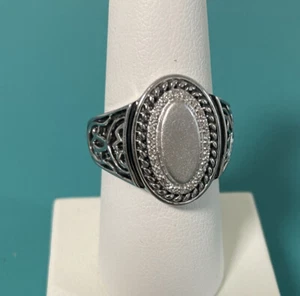 EFFY BH Silver Ring Diamond 0.10 CT’s Size 7.75 Oval Shape With Rhodium NWT - Picture 1 of 8