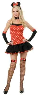 Miss Mouse Hottie Minnie Polka Dot Fancy Dress Halloween Sexy Teen Adult Costume - Image 1 of 2