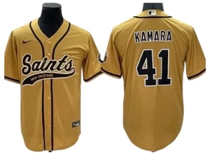 Camiseta deportiva de béisbol intocable de los New Orleans Saints Alvin Kamara dorada vapor - Imagen 1 de 2