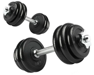 40lb Adjustable Dumbbell Set Weightlifting and Strength Training Chrome & Black - Image 1 of 4