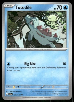 Totodile 039/162 Common Normal NM Pokemon SV05: Temporal Forces - Image 1 of 2