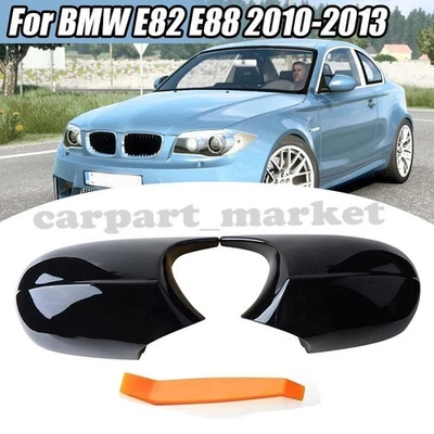 Gloss Black M3 Style Side Mirror Cover Caps For BMW E82 E88 2010-2013 128i 135i - Imagem 1 de 4