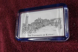 Eglomise Designs - The University of Kansas Glass Paperweight - Picture 1 of 4