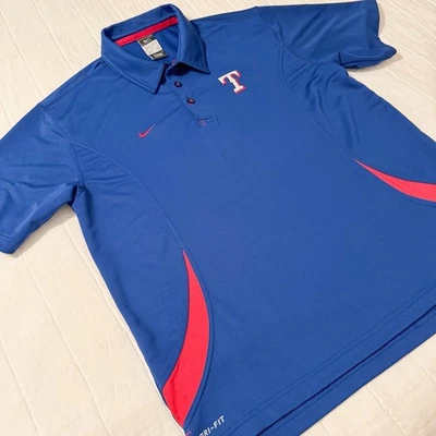 Nike Dri Fit Texas Rangers Polo Para Hombres L Grande Azul Béisbol MLB Foto 1 de 4