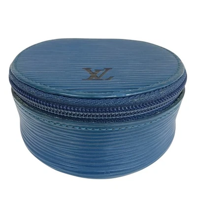 Auténtico joyero Louis Vuitton Ecrin Bijoux 8 azul Epi estuche bolsa M48225 Foto 1 de 4
