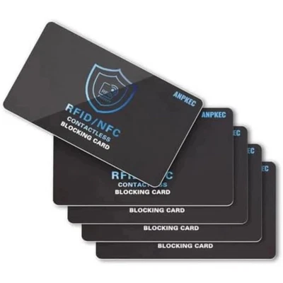 INSPIRE-MARKET RFID Blocking Card – NFC Contactless Credit Debit Card Protector (5 Pack)