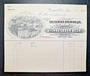 1888 DENVER BREWING CO (AKA DENVER ALE BREWING CO) BRIEFKOPF QUITTUNG FP134 - Bild 1 von 14