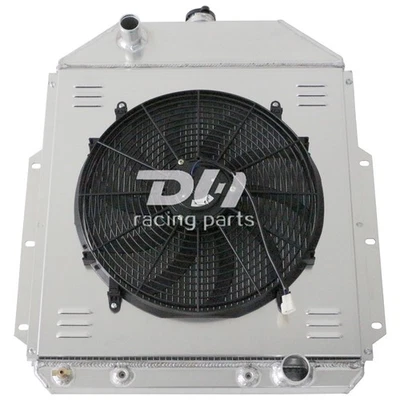 Radiador de 3 filas + cubierta + ventilador de 16" para camionetas Ford F1 F2 F3 1942-1952 Chevy V8 Foto 1 de 4