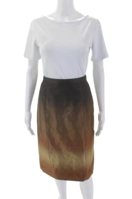 Falda Carolina Herrera para mujer sin cordones con cremallera marrón talla 10 Foto 1 de 4