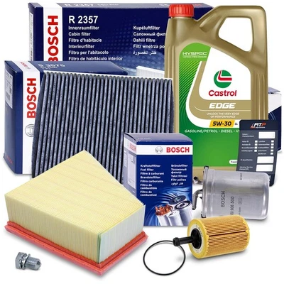 BOSCH-FILTER INSPEKTIONSPAKET+5L CASTROL 5W-30 LL FÜR SEAT CORDOBA 6L 1.4 TDI  - Bild 1 von 4