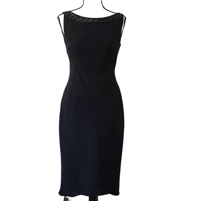 Vestido de cóctel Evan Picone para mujer S negro escote con cuentas festivo corbata negra  Foto 1 de 4